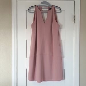 Sam Edelman Keyhole Straight Shift Dress Womens 10 Petal Pink Sleeveless VNeck